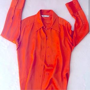 Zara satin effect shirt